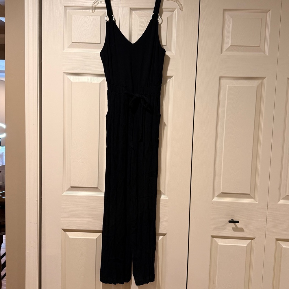 Derek Heart Women's Black Sleeveless V-Neck One-Piece Jumpsuit S‎ Office Boho